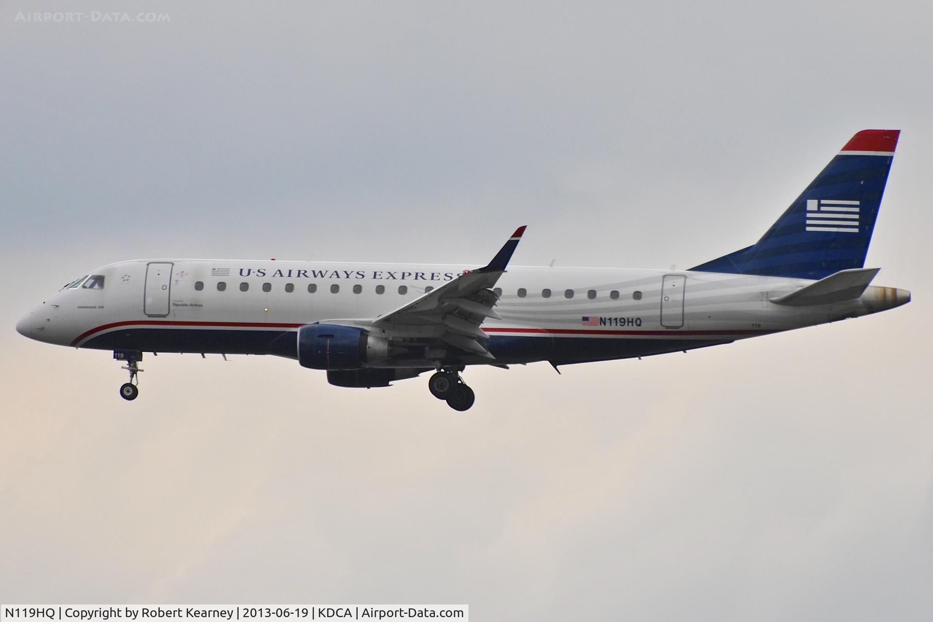 N119HQ, 2007 Embraer 175LR (ERJ-170-200LR) C/N 17000190, On short finals for r/w 1