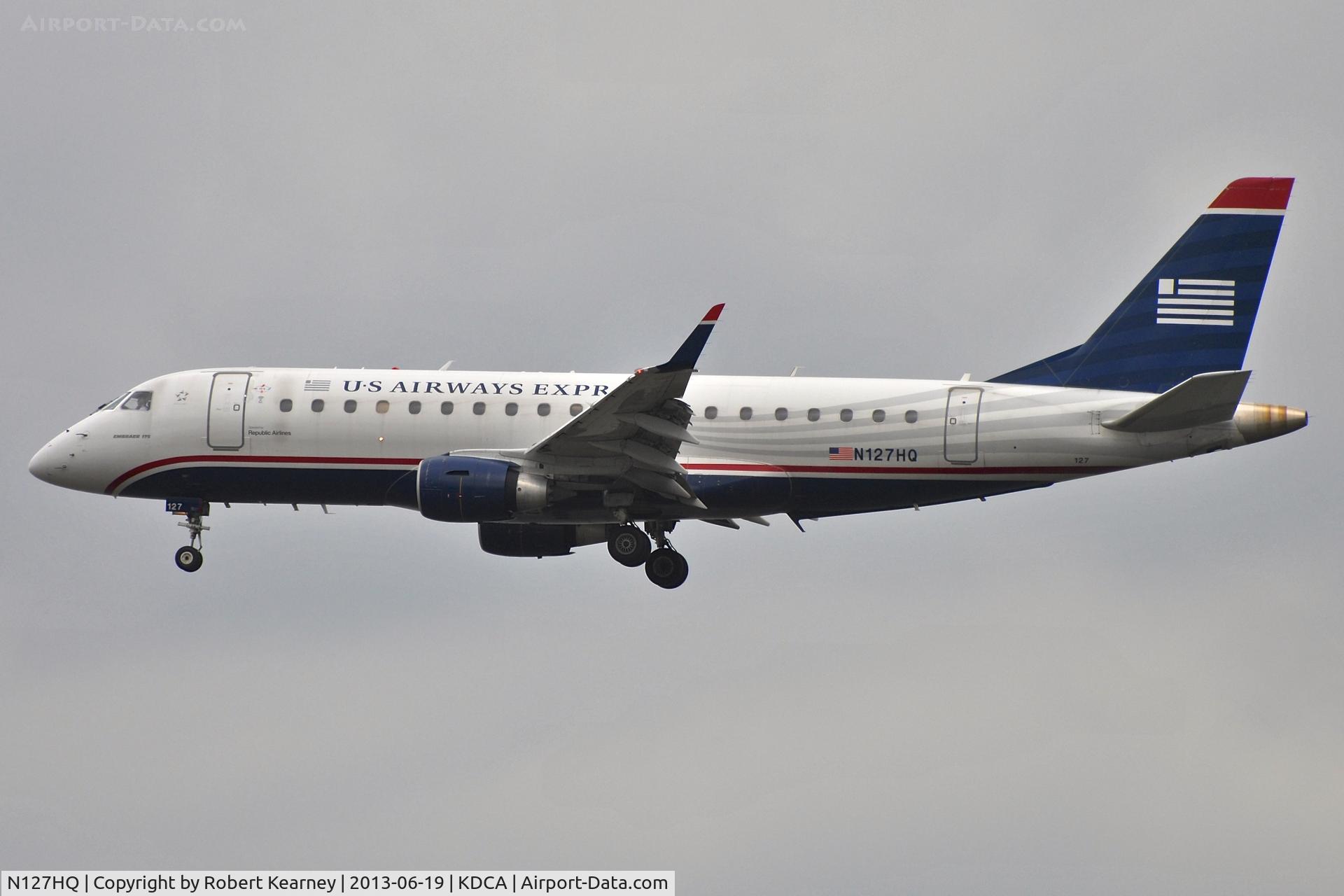 N127HQ, 2008 Embraer 175LR (ERJ-170-200LR) C/N 17000206, On short finals for r/w 1