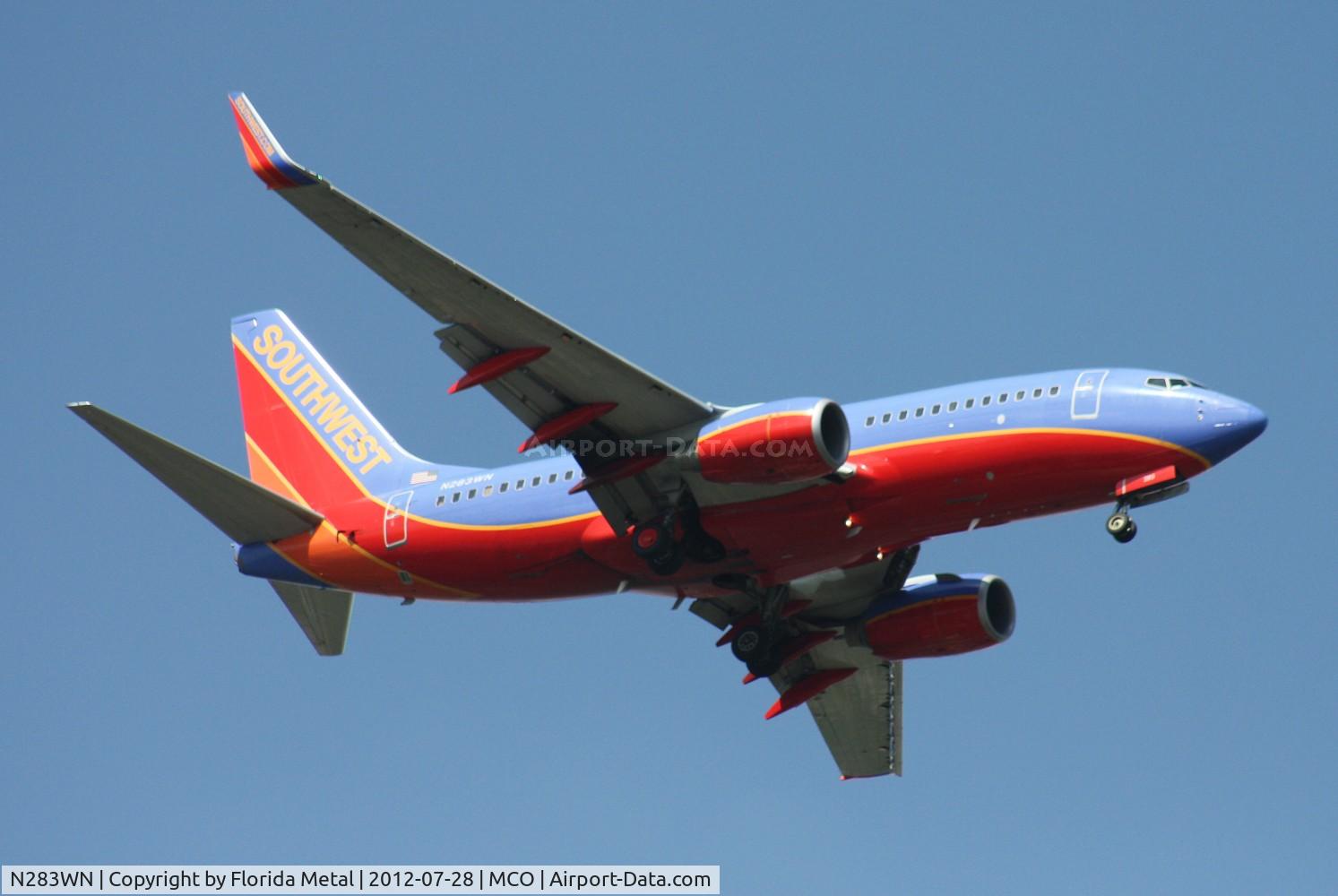 N283WN, 2007 Boeing 737-7H4 C/N 36610, Southwest 737