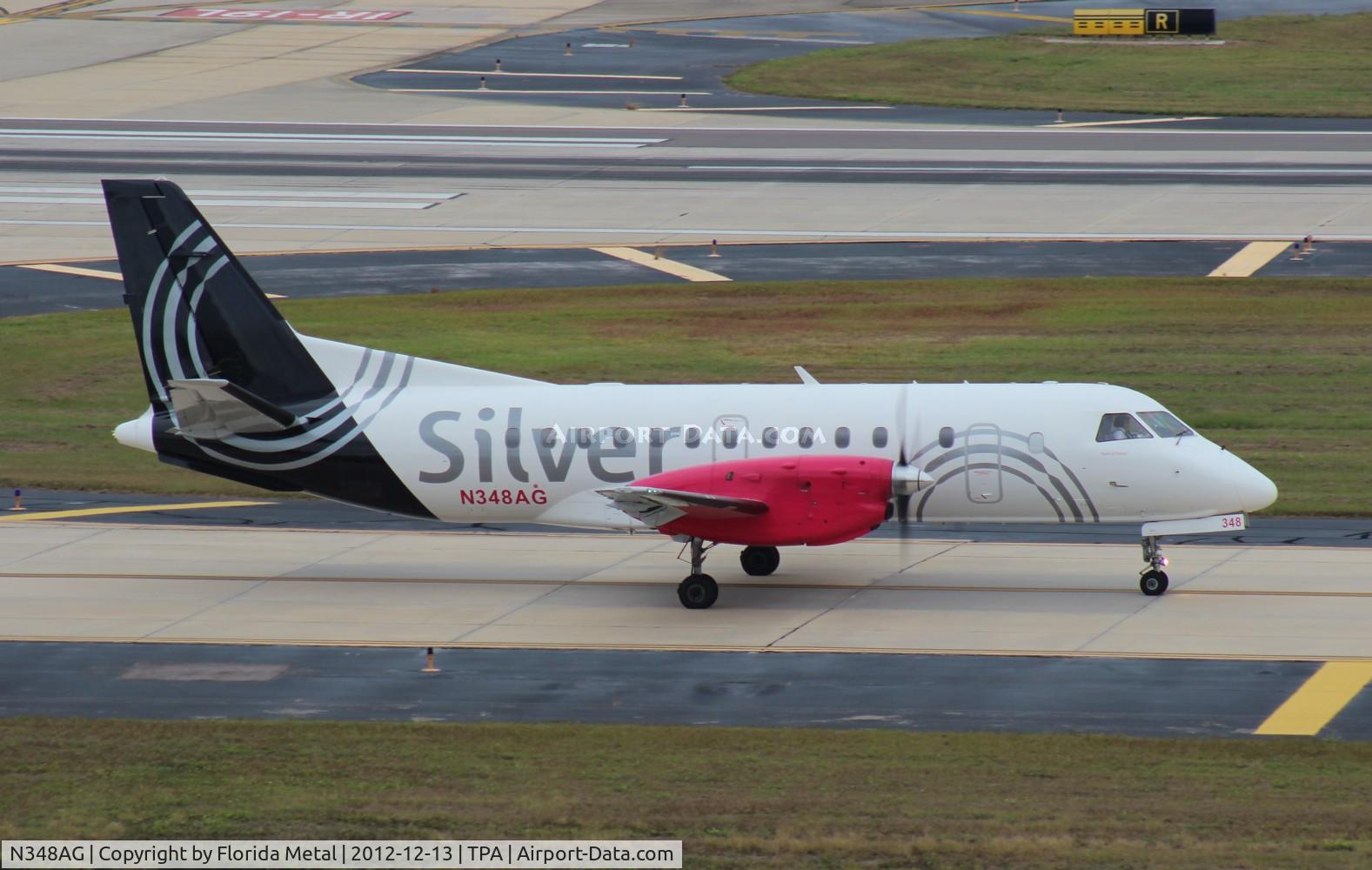 N348AG, 1998 Saab 340B C/N 340B-448, Silver Saab 340