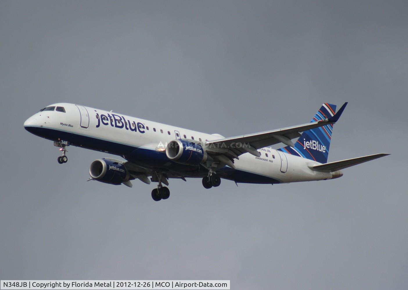 N348JB, 2012 Embraer ERJ-190-100 IGW 190AR C/N 19000511, Jet Blue E190