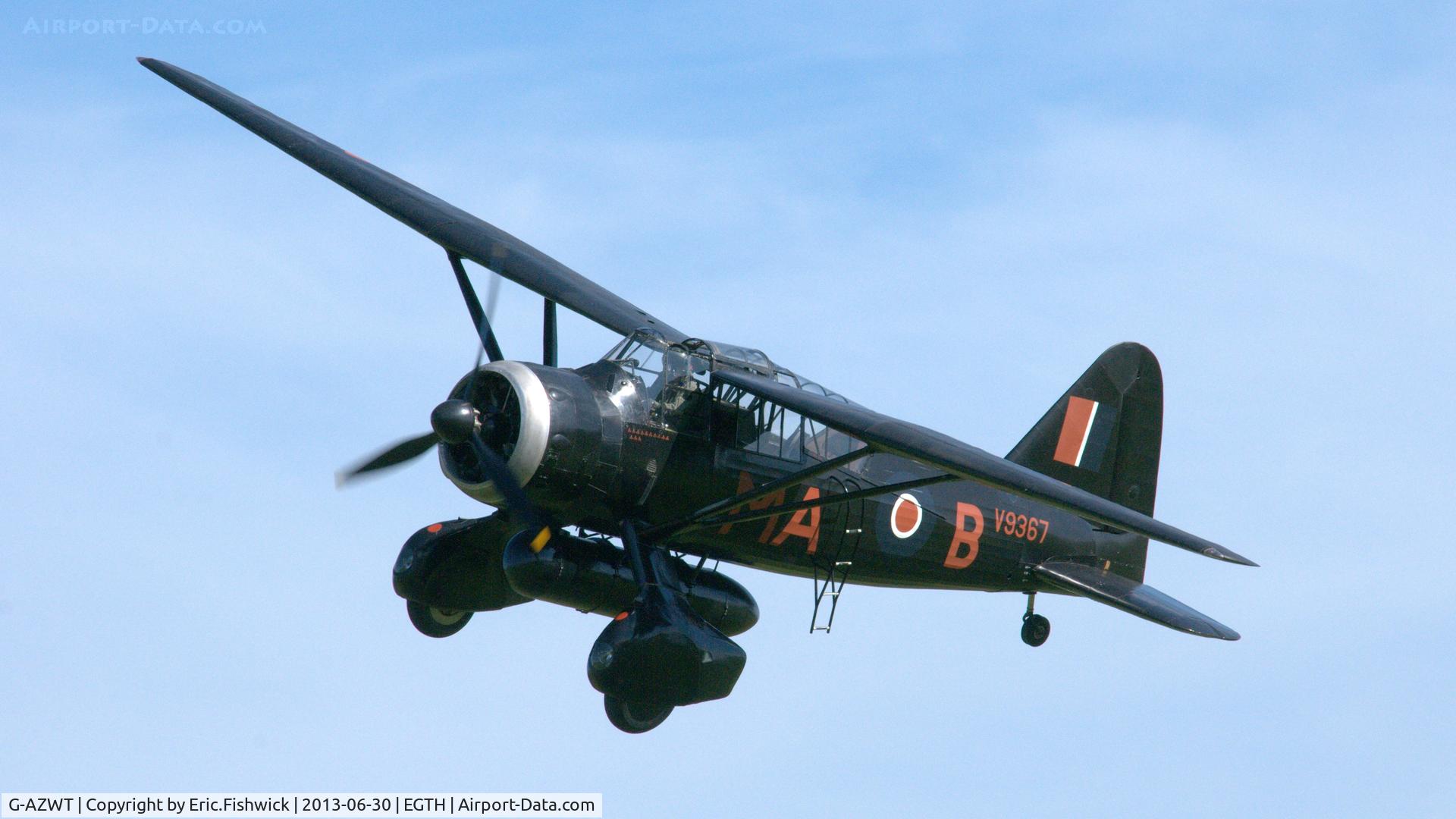 G-AZWT, 1938 Westland Lysander IIIA C/N Y1536, 43. G-AZWT at the Shuttleworth Military Pagent Flying Day, 30 June 2013