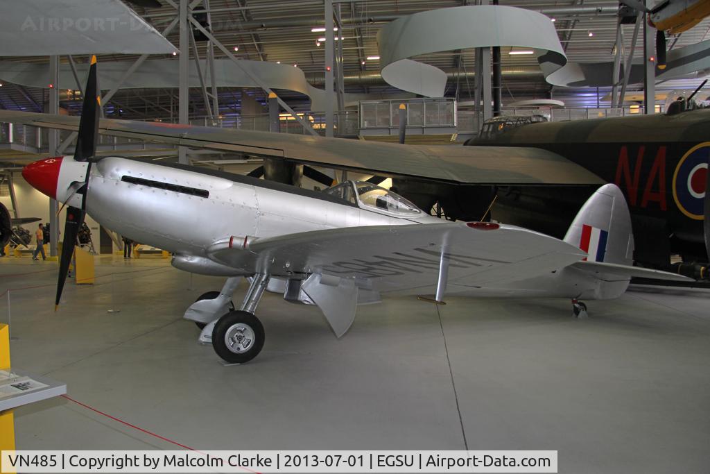 VN485, Supermarine 356 Spitfire F.24 C/N SMAF.21567, Supermarine 356 Spitfire F24. In the AirSpace hangar, Imperial War Museum Duxford, July 2013.