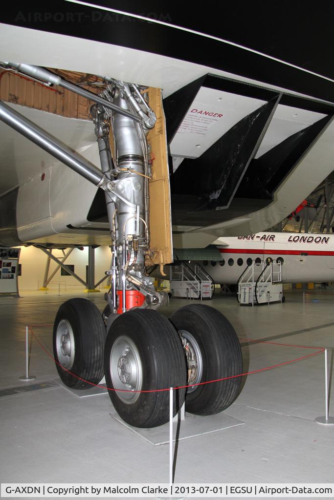 G-AXDN, 1968 Aerospatiale-BAC Concorde Prototype C/N 01/13522, BAC-Aerospatiale Concorde 101 prototype. In the AirSpace hangar, Imperial War Museum Duxford, July 2013.