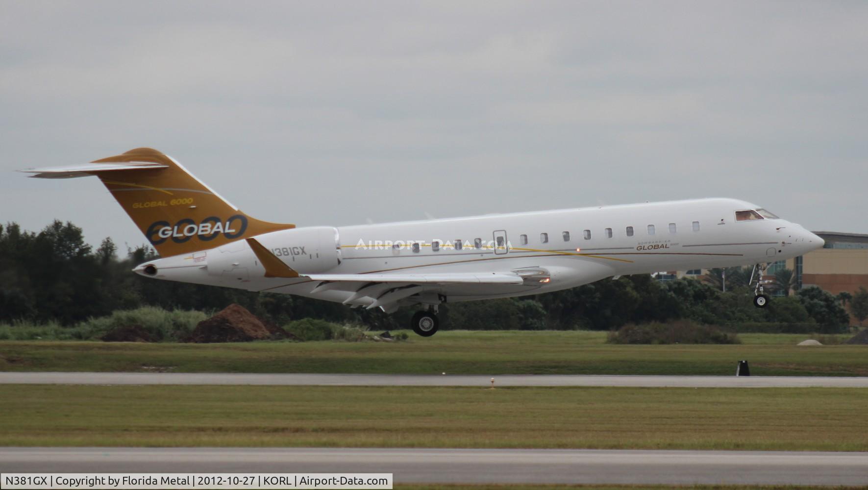 N381GX, 2012 Bombardier Global 6000 (BD-700-1A10) C/N 9381, Global 6000 arrival to NBAA