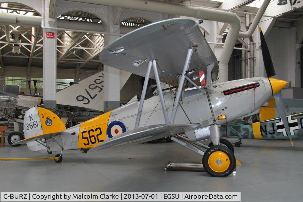 G-BURZ, 1934 Hawker Nimrod II C/N 41H-59890, Hawker Nimrod Mk2. Recovered in 1972 from a rubbish dump in Kent, and restored by Aero Vintage. Imperial War Museum, Duxford, July 2013.