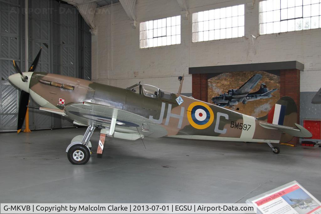 G-MKVB, 1942 Supermarine 349 Spitfire LF.Vb C/N CBAF.2461, Supermarine 349 Spitfire LF5B. At The Imperial War Museum, Duxford. July 2013.