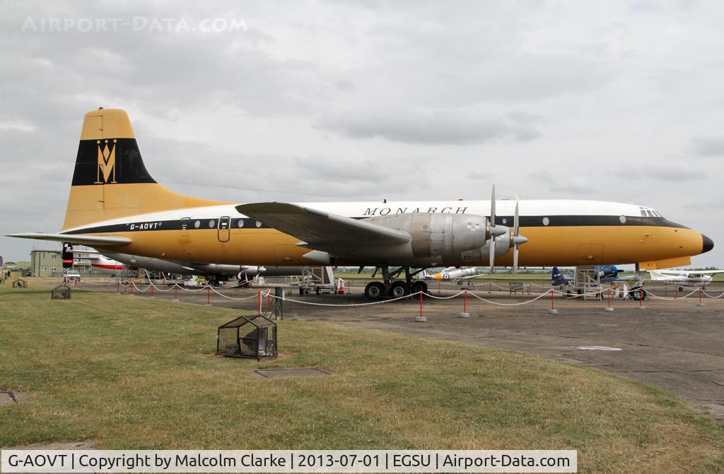 G-AOVT, 1958 Bristol 175 Britannia 312 C/N 13427, Bristol 175 Britannia 312. Duxford Aviation Society, Duxford Airfield, July 2013.
