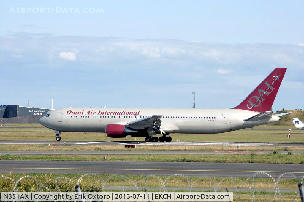 N351AX, 1995 Boeing 767-33A C/N 27908, N351AX wet-leased to SAS during the summer of 2013. Just arrived as SK944 from ORD
