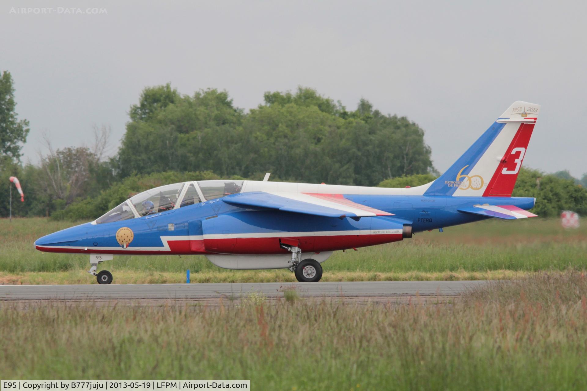 E95, Dassault-Dornier Alpha Jet E C/N E95, Athos 3 for PAF 2013, with spécial marking for 60 years of Patrouille de France