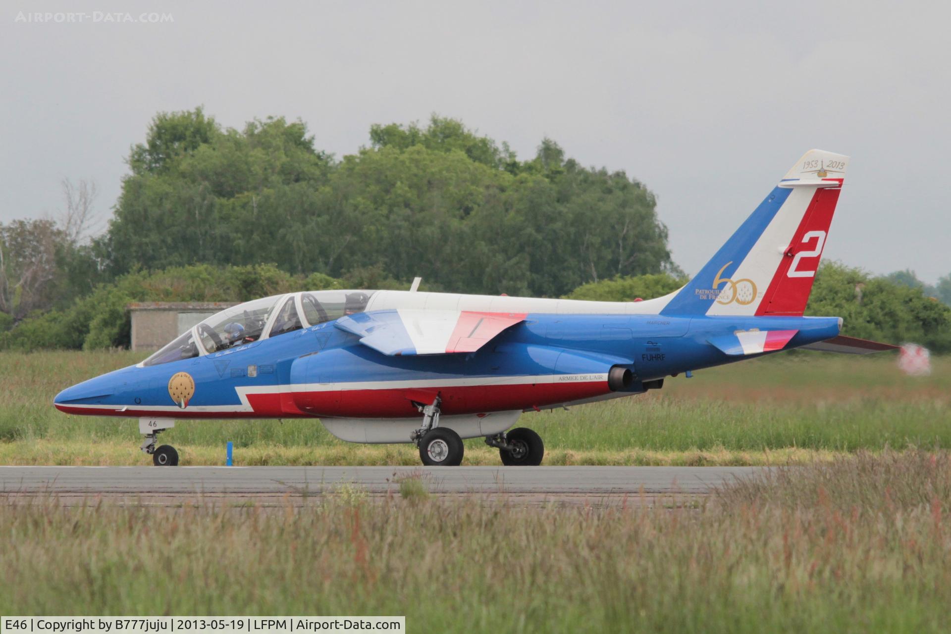 E46, Dassault-Dornier Alpha Jet E C/N E46, Athos 2 for PAF 2013, with spécial marking for 60 years of Patrouille de France