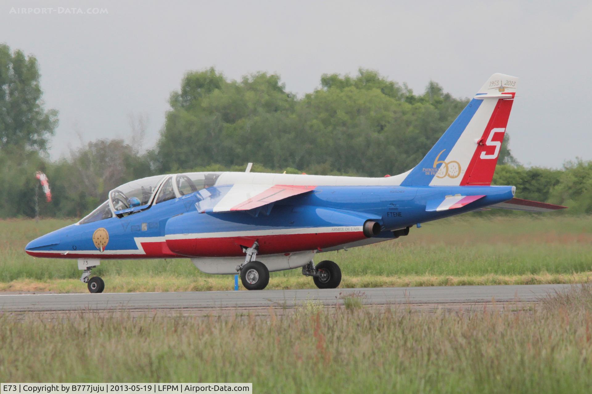 E73, Dassault-Dornier Alpha Jet E C/N E73, Athos 5 for PAF 2013, with spécial marking for 60 years of Patrouille de France