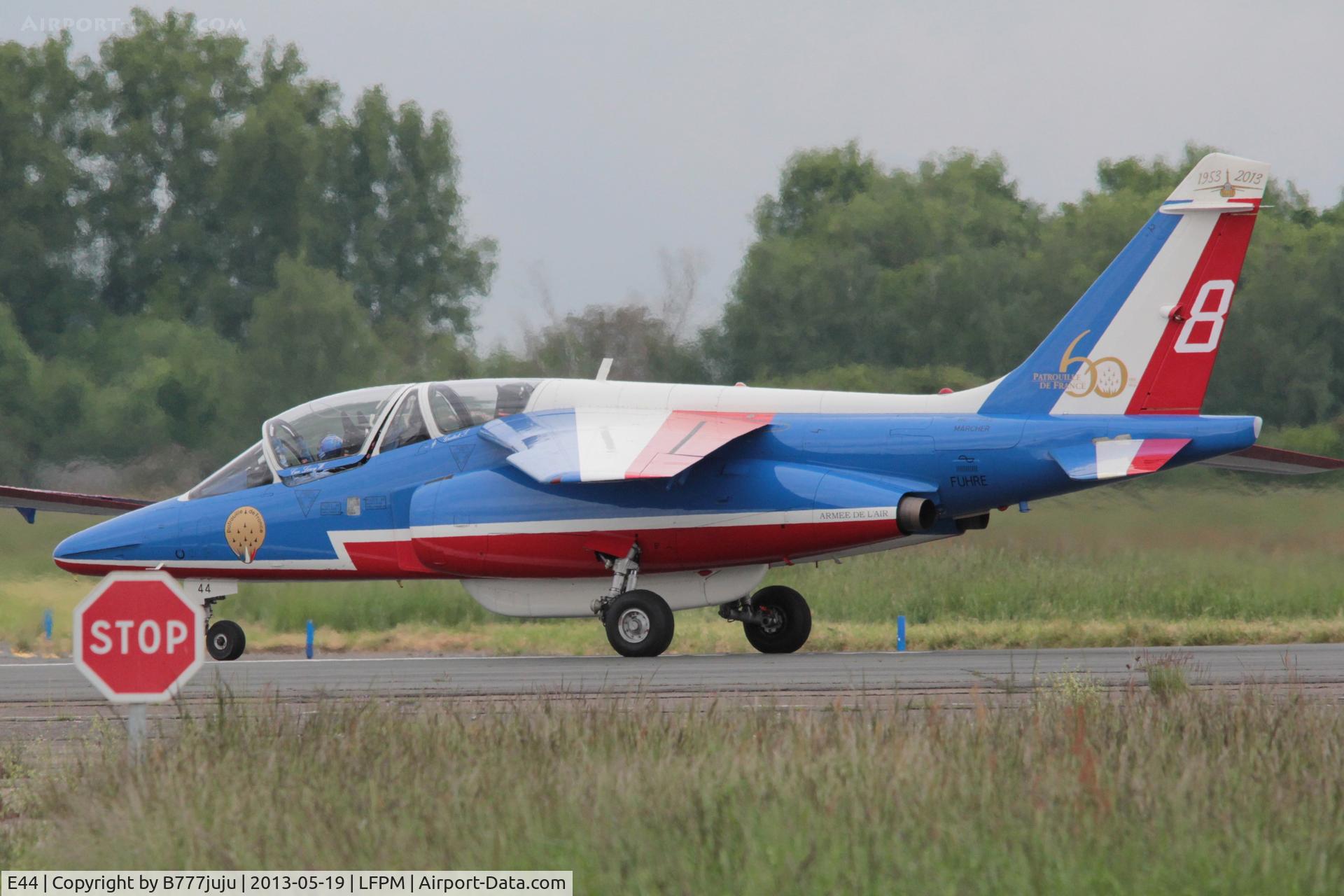 E44, Dassault-Dornier Alpha Jet E C/N E44, Athos 8 for PAF 2013, with spécial marking for 60 years of Patrouille de France