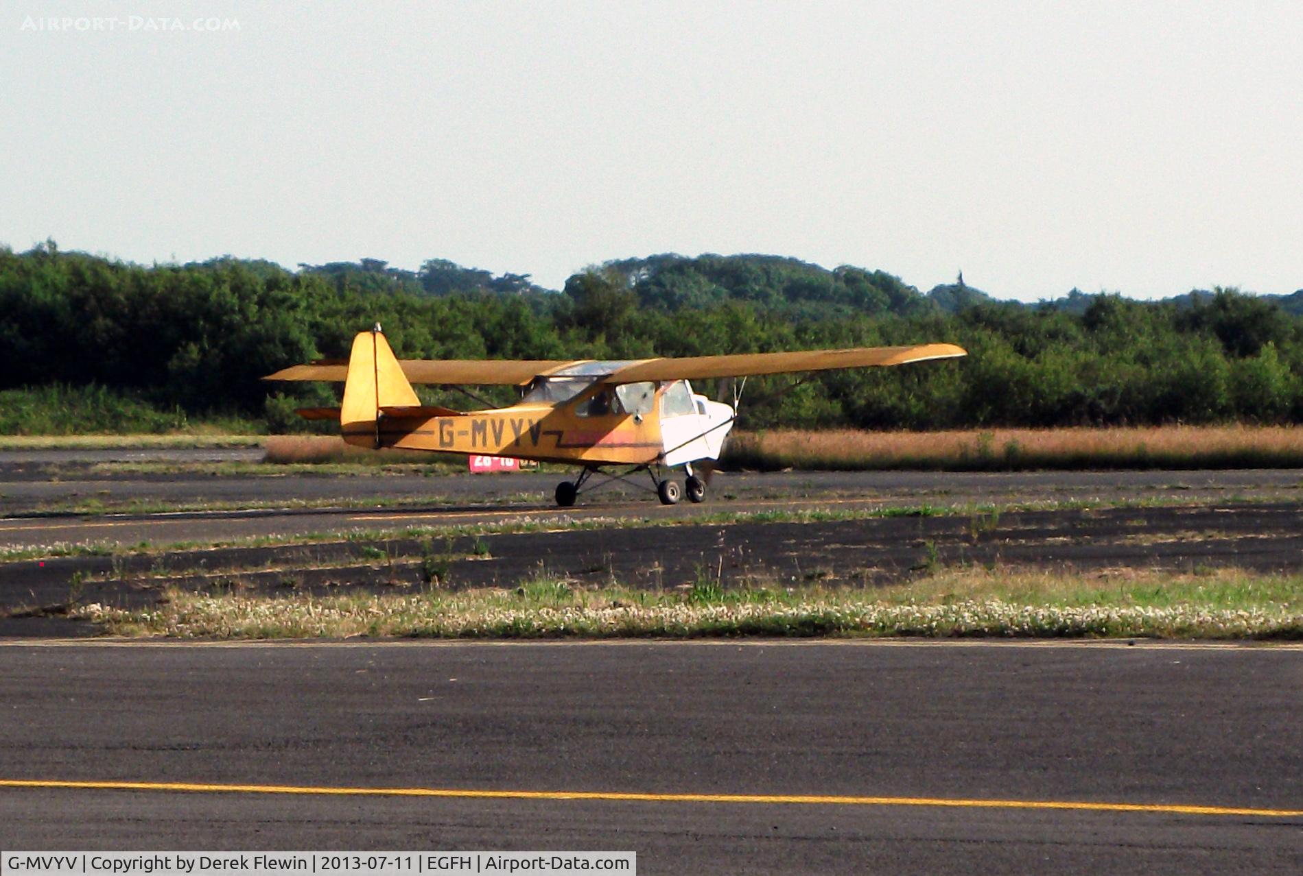 G-MVYV, 1990 Snowbird MK.IV C/N SB-024, Resident Snowbird Mk.IV, taxiing out from the Hanger at EGFH.