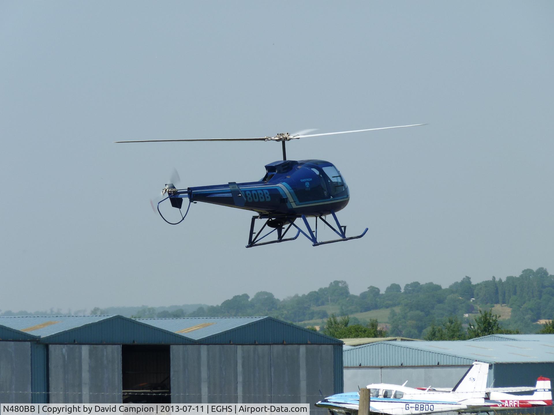 N480BB, 2003 Enstrom 480B C/N 5056, On approach to Henstridge Airfield