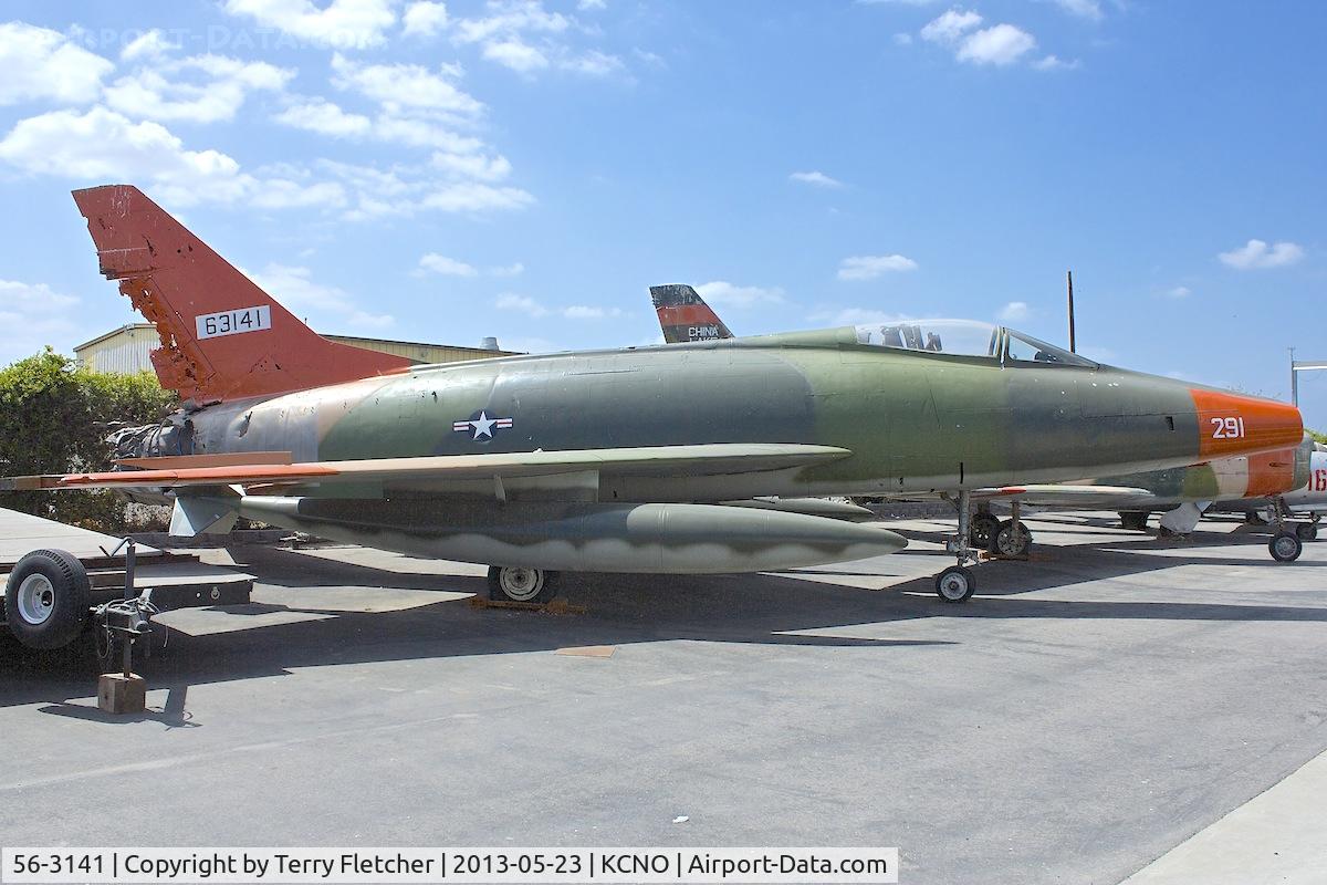 56-3141, 1956 North American F-100D Super Sabre C/N 235-239, At Planes of Fame Museum , Chino , California