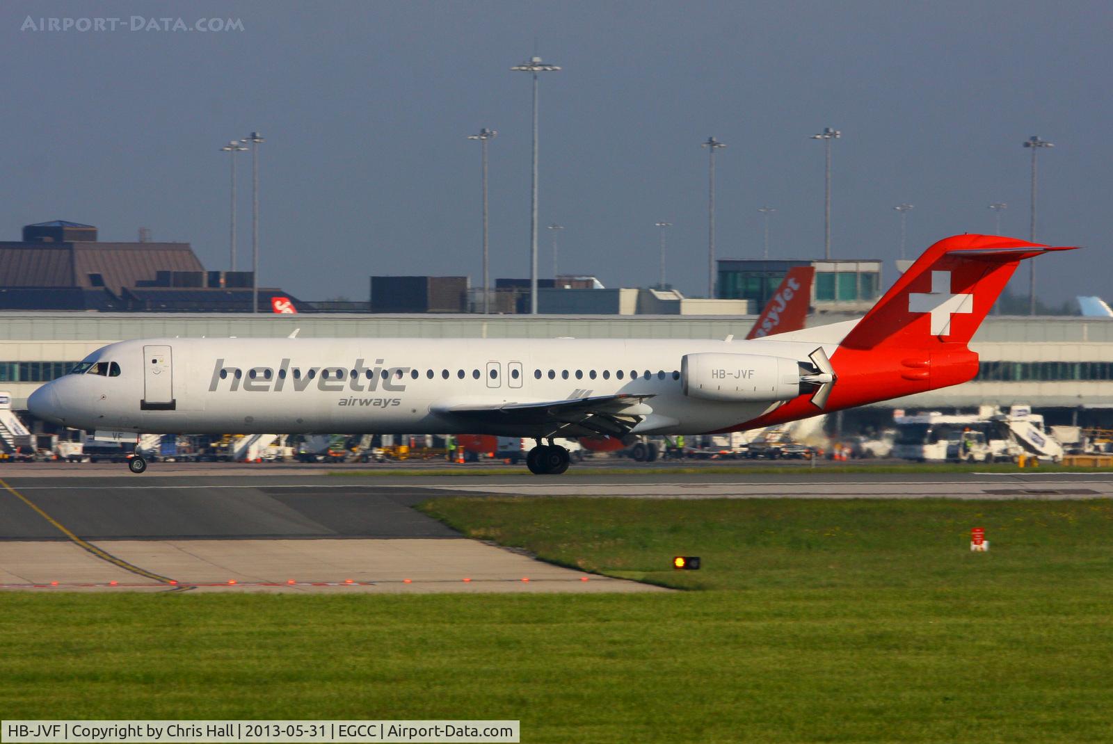 HB-JVF, 1993 Fokker 100 (F-28-0100) C/N 11466, Helvetic Airlines