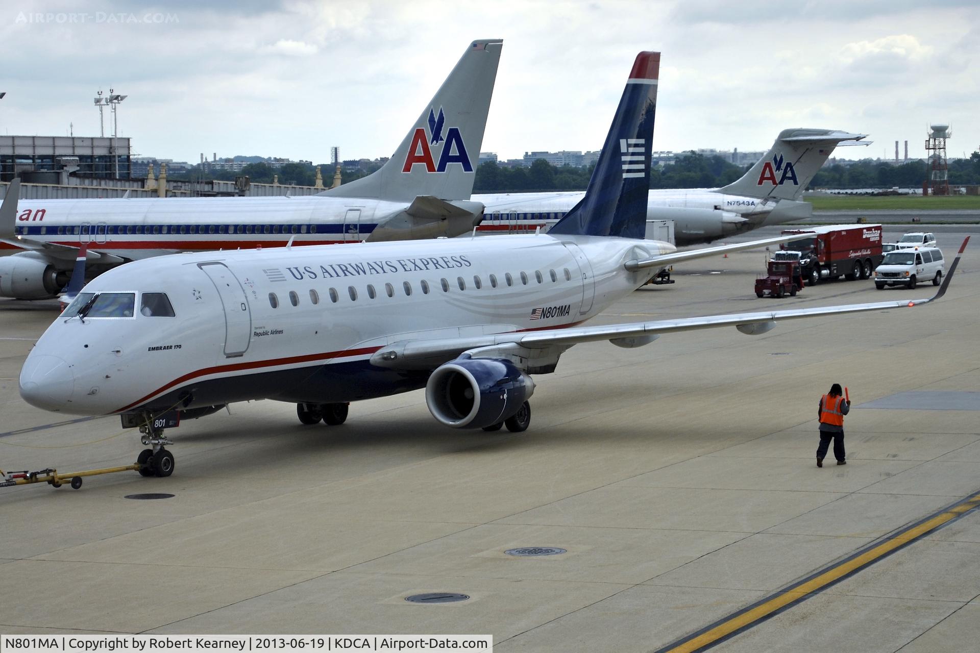 N801MA, 2004 Embraer 170SU (ERJ-170-100SU) C/N 17000012, On push back from stand