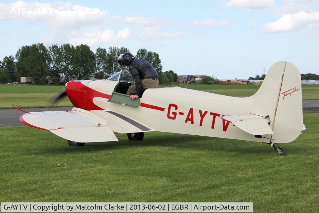 G-AYTV, 1971 Jurca MJ-2D Tempete C/N PFA 2002, Jurca MJ-2D Tempete at The Real Aeroplane Club's Jolly June Jaunt, Breighton Airfield, 2013.