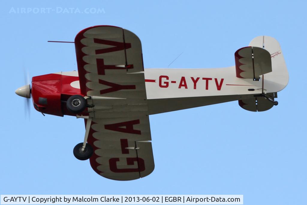 G-AYTV, 1971 Jurca MJ-2D Tempete C/N PFA 2002, Jurca MJ-2D Tempete at The Real Aeroplane Club's Jolly June Jaunt, Breighton Airfield, 2013.