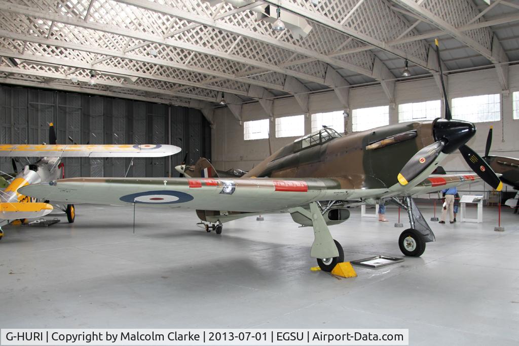 G-HURI, 1942 Hawker (CCF) Hurricane Mk12A C/N 72036, Hawker Hurricane XIIa at the Imperial War Museum, Duxford July 2013.