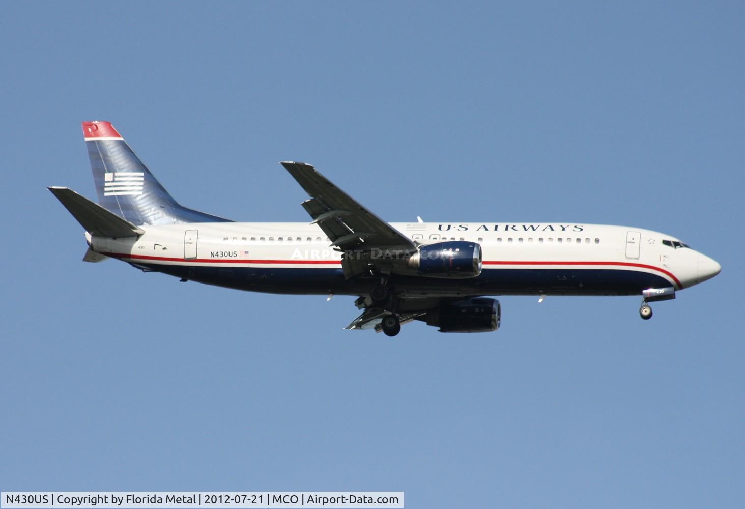 N430US, 1989 Boeing 737-4B7 C/N 24552, US Airways 737-400