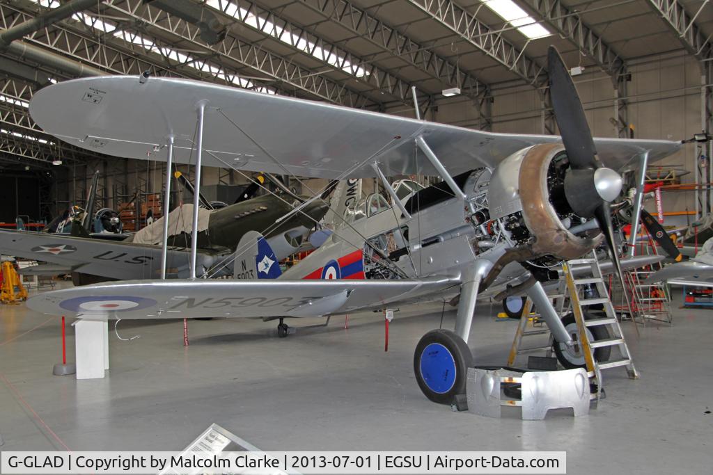 G-GLAD, 1939 Gloster Gladiator Mk2 C/N G5/75751, Gloster Gladiator II. At The Imperial War Museum, Duxford. July 2013.