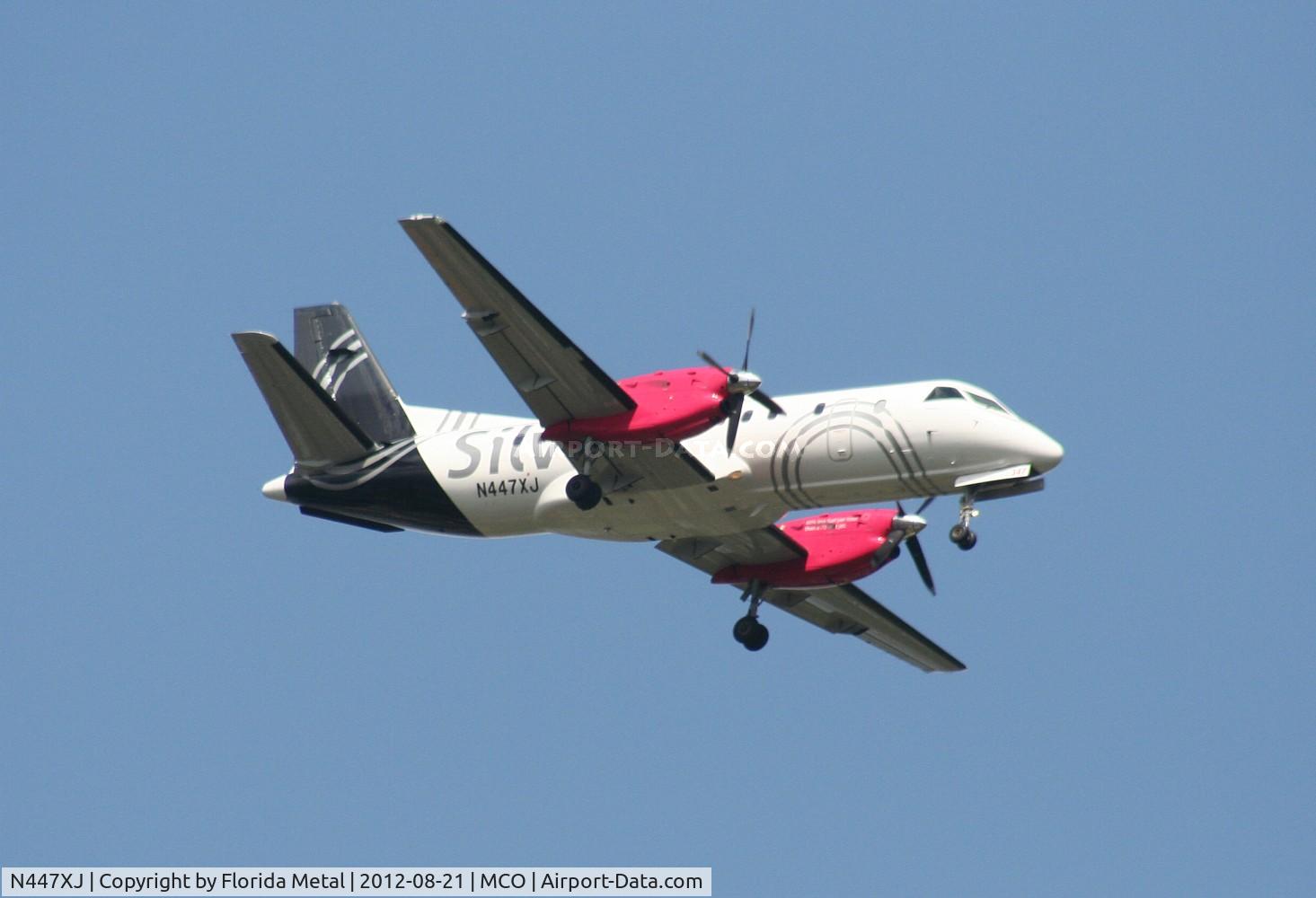 N447XJ, 1998 Saab 340B C/N 340B-447, Silver Saab 340