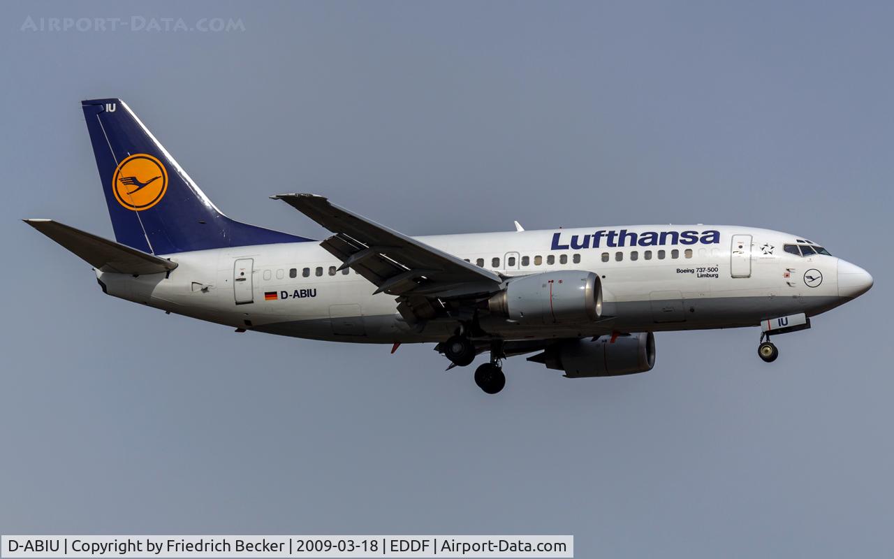 D-ABIU, 1991 Boeing 737-530 C/N 24944, in final at Frankfurt