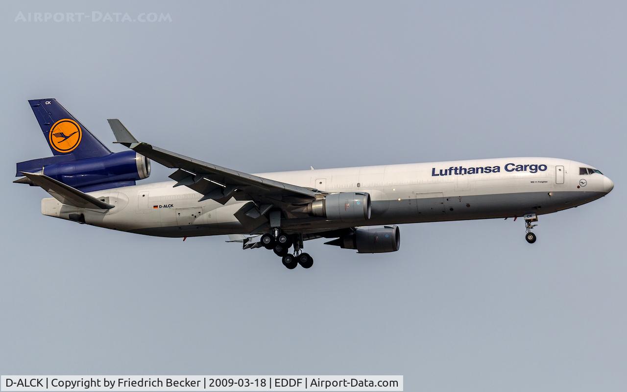 D-ALCK, 2000 McDonnell Douglas MD-11F C/N 48803, in final at Frankfurt
