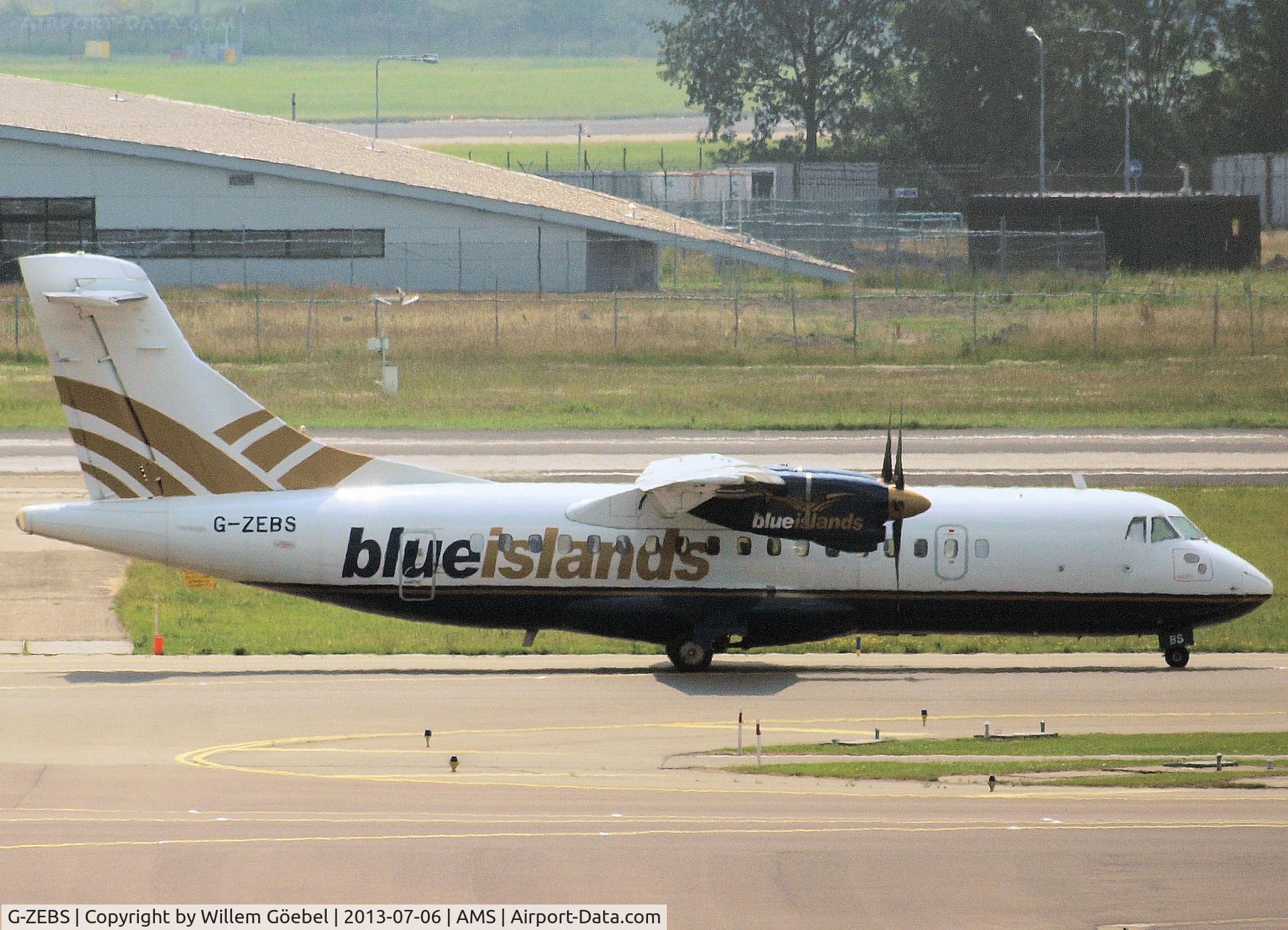 G-ZEBS, 1987 ATR 42-320 C/N 066, Taxi to the gate on Schiphol Airport