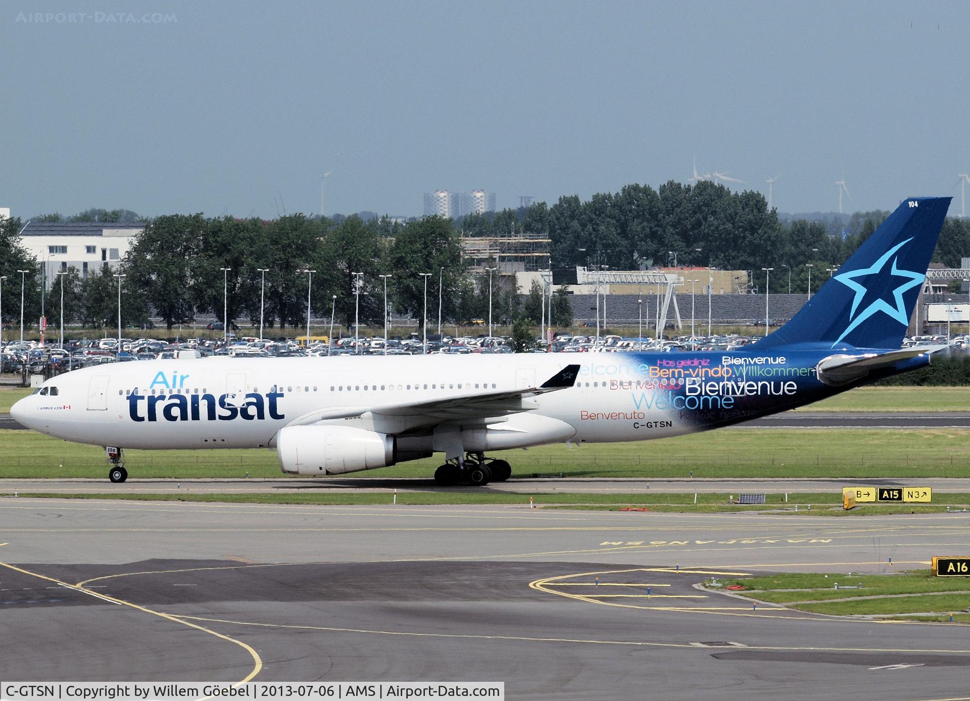 C-GTSN, 2000 Airbus A330-243 C/N 369, Taxi to the gate on Schiphol Airport