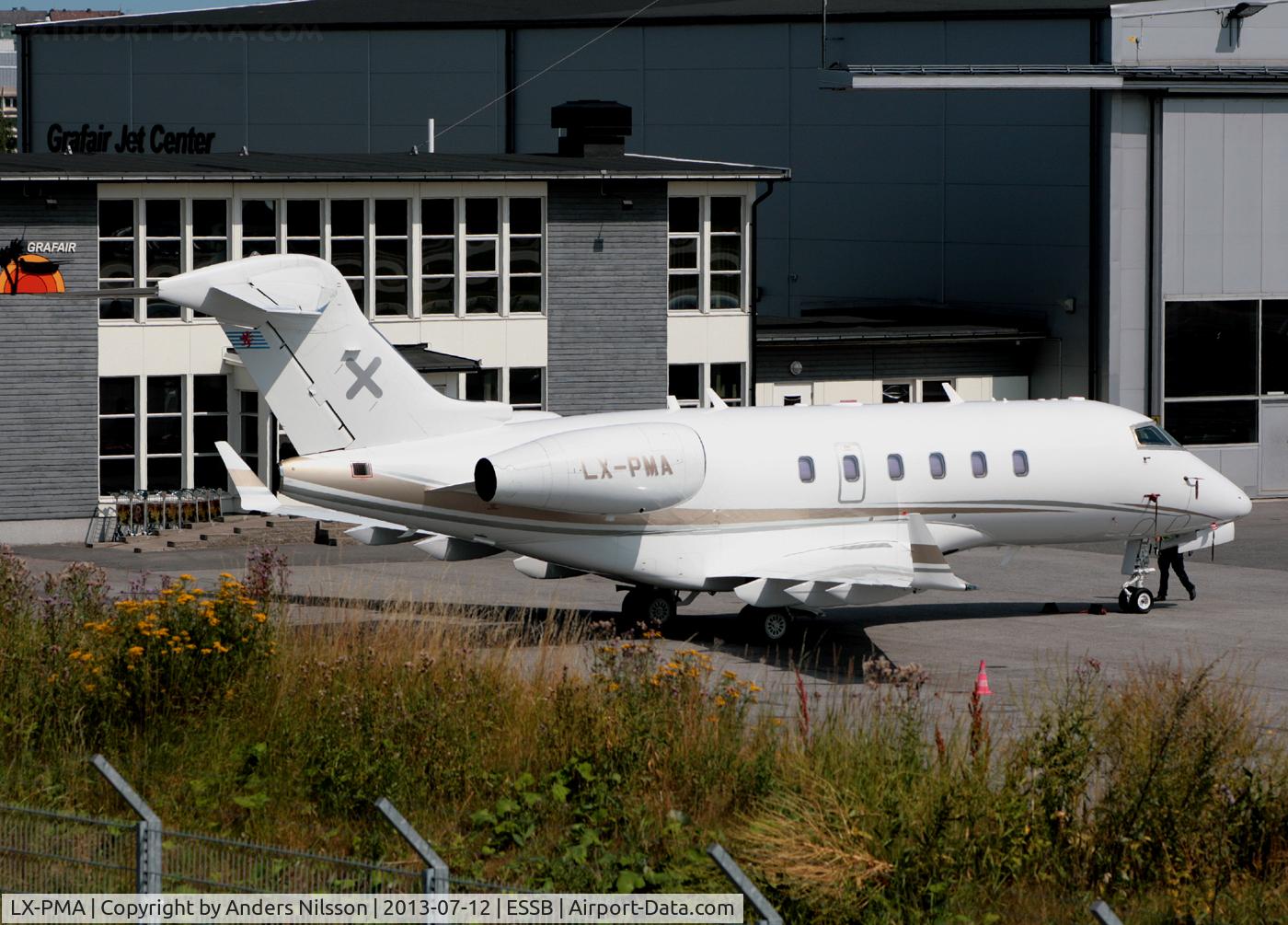 LX-PMA, 2006 Bombardier Challenger 300 (BD-100-1A10) C/N 20097, Parked at ramp East.