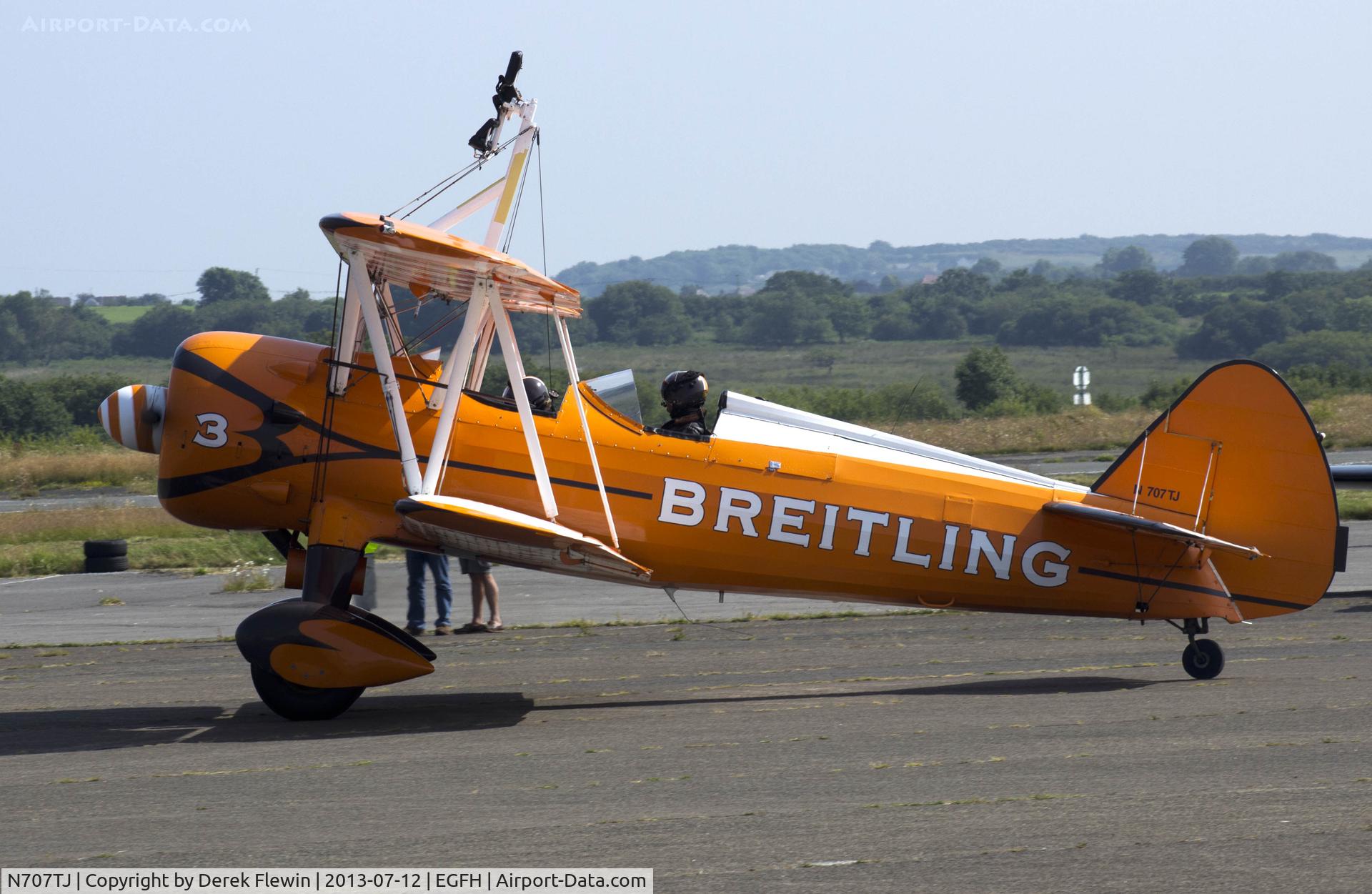 N707TJ, 1943 Boeing A75N1(PT17) C/N 75-950, Boeing A75N1(PT17), Breitling Wing Walker Display Team at EGFH.