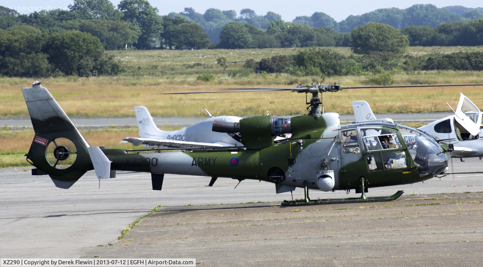XZ290, 1976 Westland SA-341B Gazelle AH1 C/N WA1489, Wescam equiped Westland Gazelle AH.1, Army Air Corps Middle Wallop.