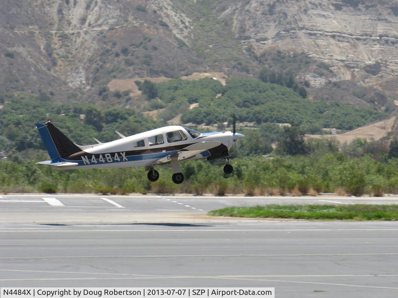 N4484X, 1975 Piper PA-28R-200 Cherokee Arrow II C/N 28R-7635056, 1975 Piper PA-28R-200B ARROW II, Lycoming IO-360-C1C 200 Hp, takeoff climb Rwy 22