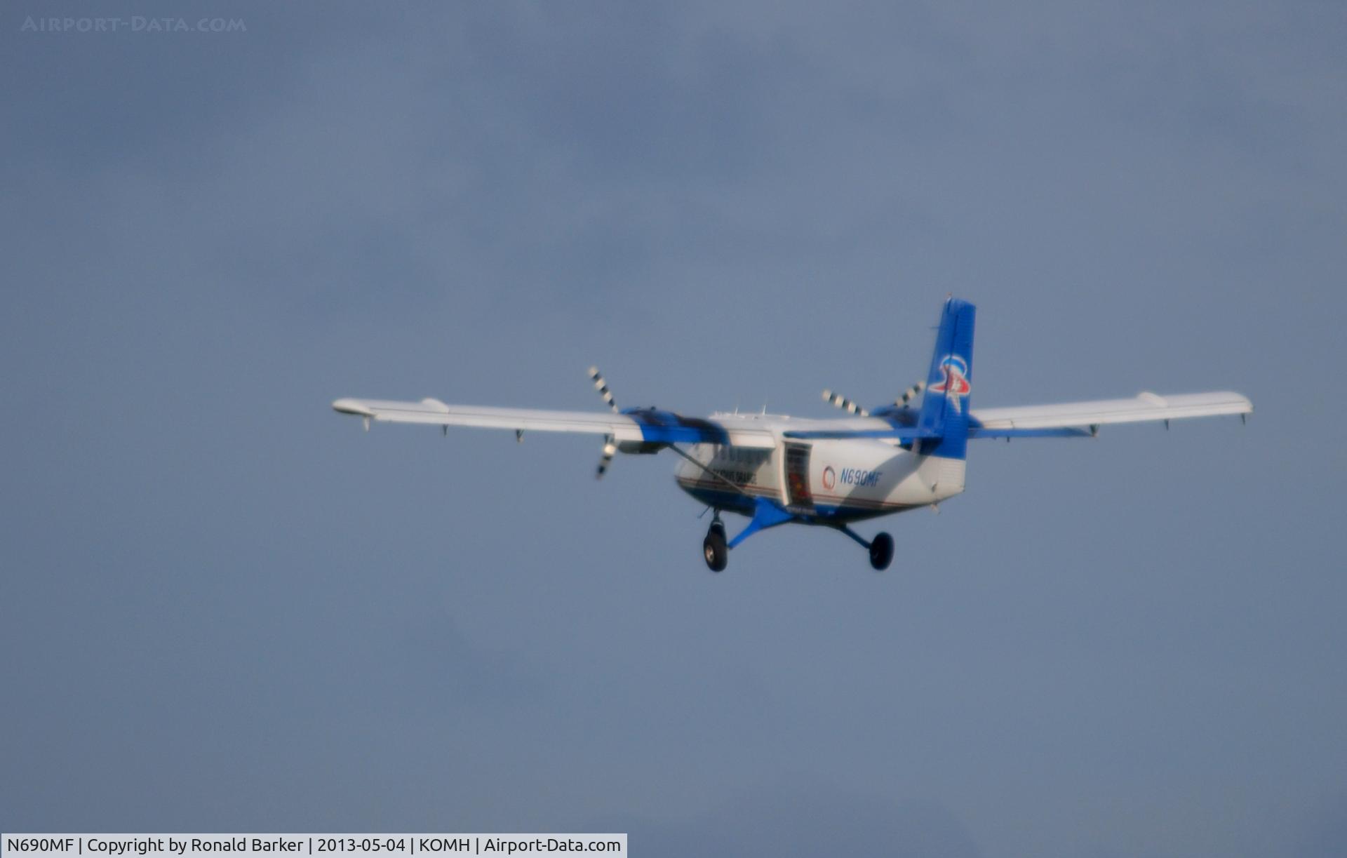 N690MF, 1968 De Havilland Canada DHC-6-200 Twin Otter C/N 121, Takeoff departure  Orange
