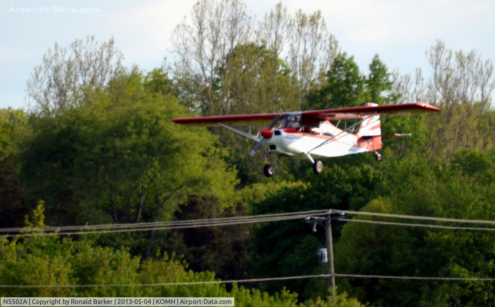 N5502A, 1978 Bellanca 8KCAB Decathlon C/N 408-78, Landing Orange