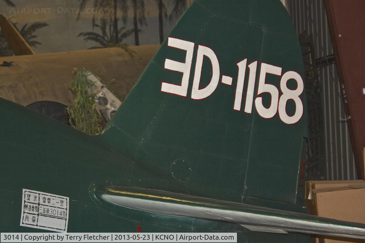 3014, 1943 Mitsubishi J2M3 Raiden D4 C/N 0000, At Planes of Fame Museum , Chino California