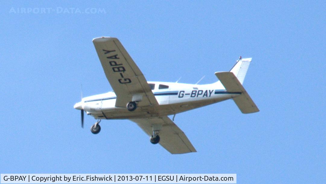 G-BPAY, 1980 Piper PA-28-181 Cherokee Archer II C/N 28-8090191, 41. G-BPAY departing Duxford Airfield.