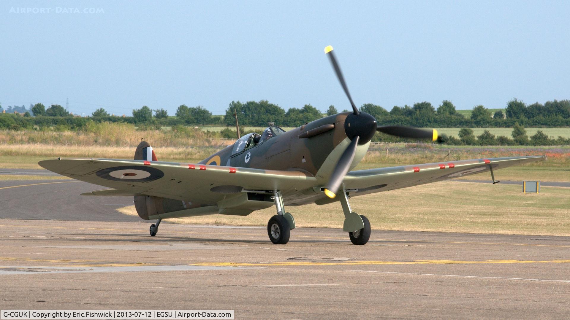 G-CGUK, 1940 Supermarine 300 Spitfire Mk1A C/N 6S-75531, 3. X4650 on the eve of Flying Legends Air Show, Duxford - July 2013.