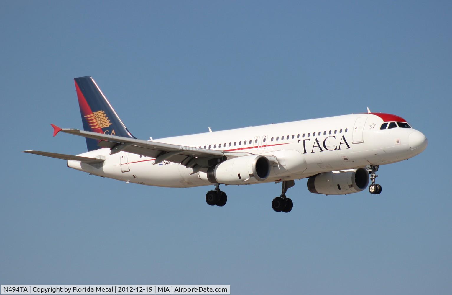 N494TA, 2007 Airbus A320-233 C/N 3042, Taca A320