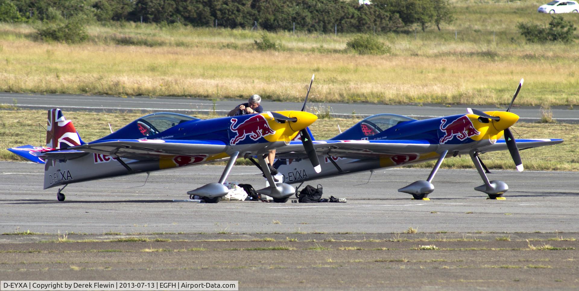D-EYXA, 2011 XtremeAir XA-41 Sbach 300 C/N 002, XtremeAir XA-41 Sbach 300 of the Red Bull Matadors, overnighting at EGFH between displays at the Wales National Airshow Swansea