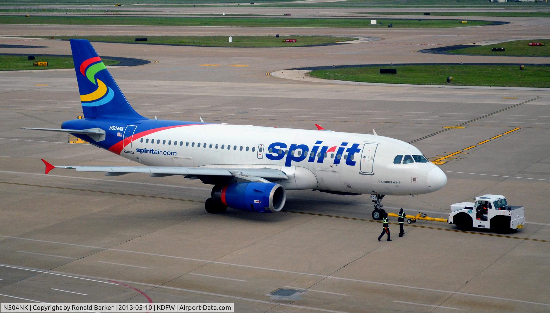 N504NK, 2005 Airbus A319-132 C/N 2473, Push Back DFW
