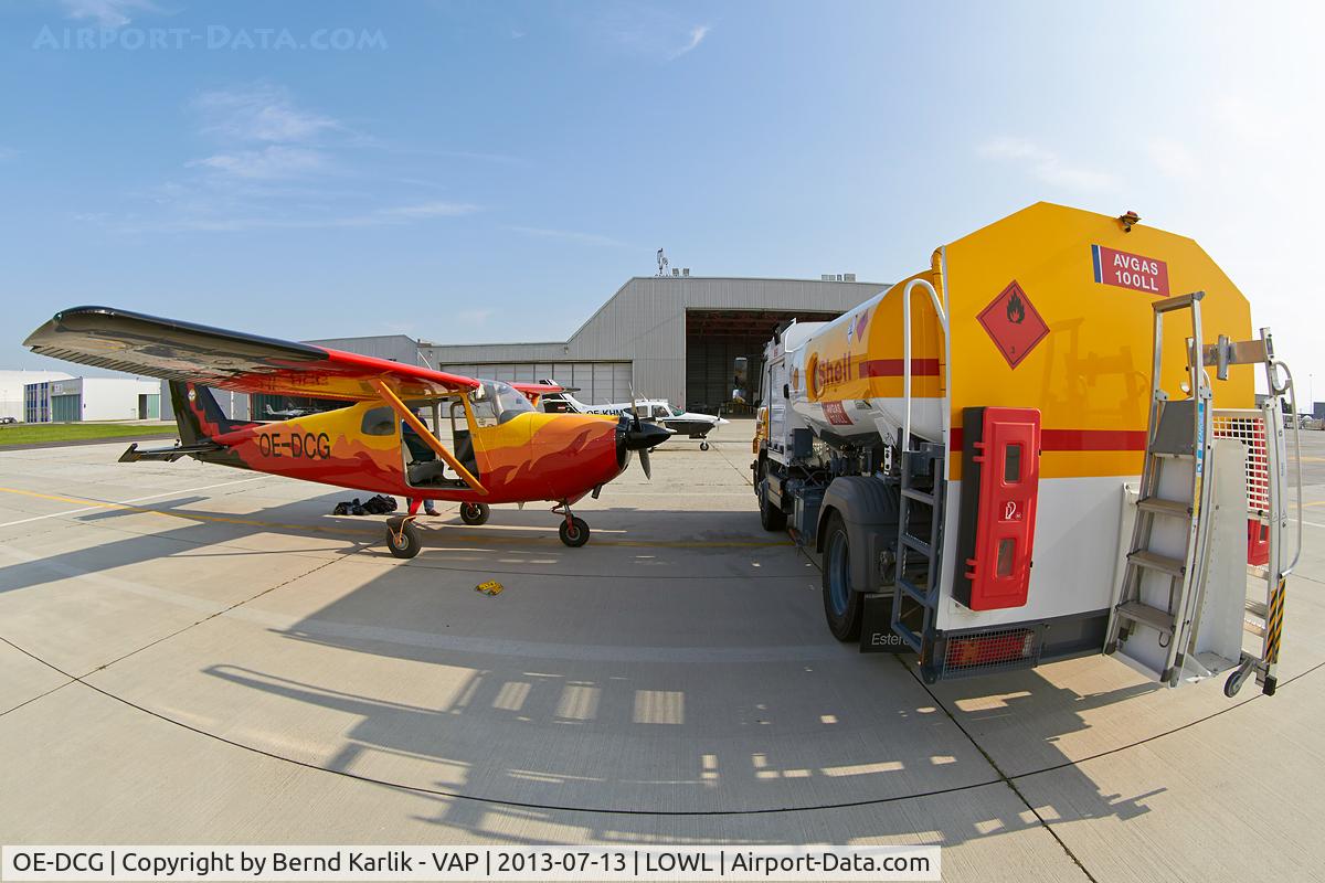 OE-DCG, 1961 Cessna 175B Skylark C/N 17556856, Refueling at Linz