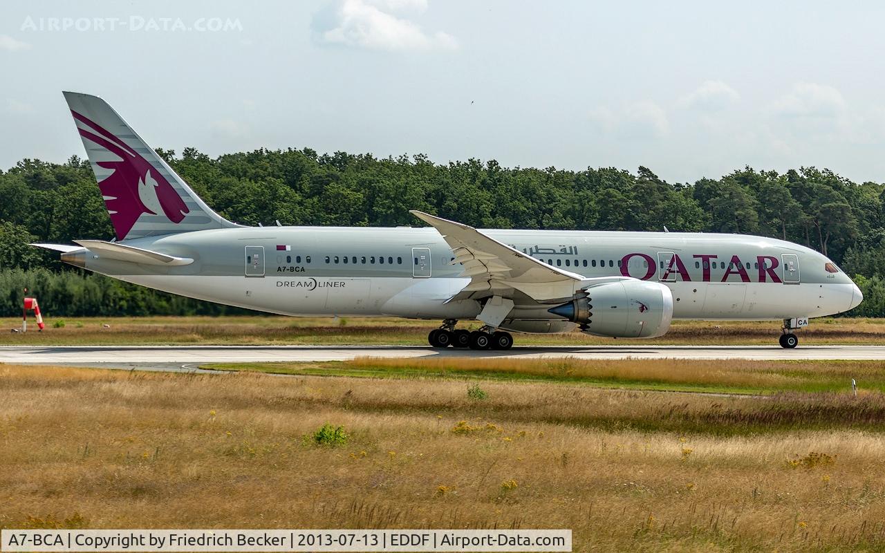 A7-BCA, 2012 Boeing 787-8 Dreamliner C/N 38319, departure from RW18W