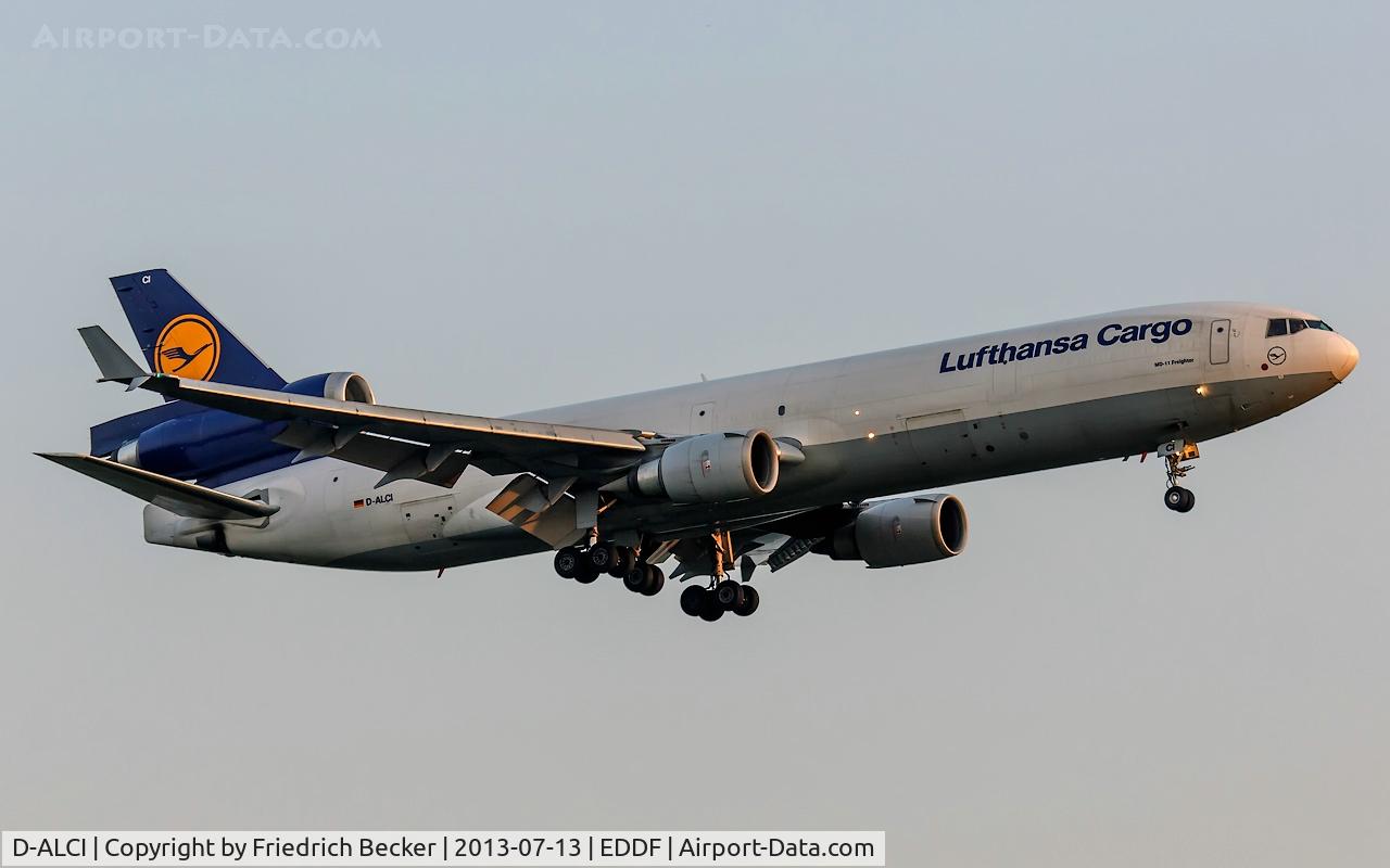 D-ALCI, 2000 McDonnell Douglas MD-11F C/N 48800, on final at Frankfurt