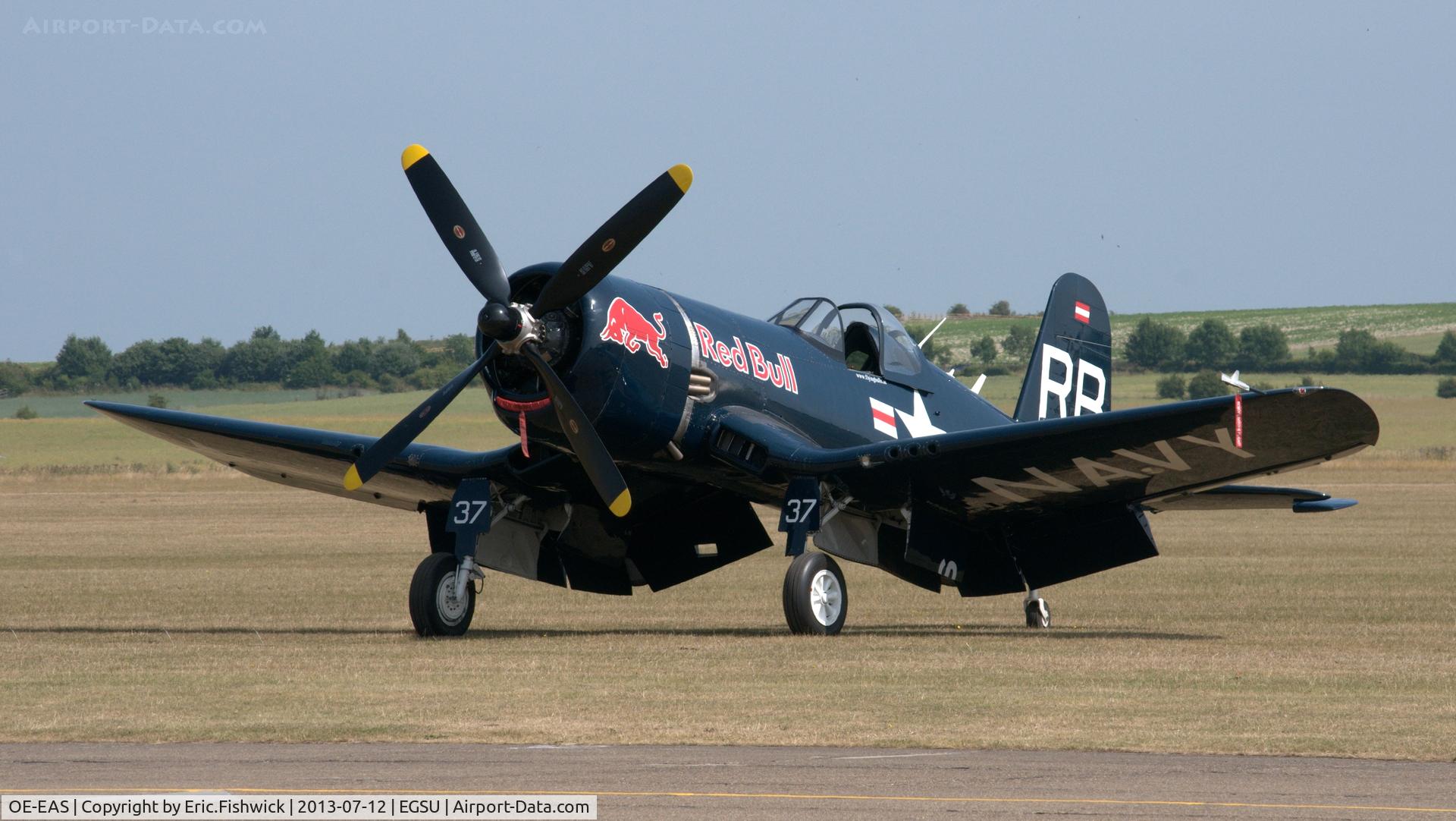 OE-EAS, 1945 Vought F4U-4 Corsair C/N 9149, 3. OE-EAS on the eve of Flying Legends Air Show, Duxford - July 2013.