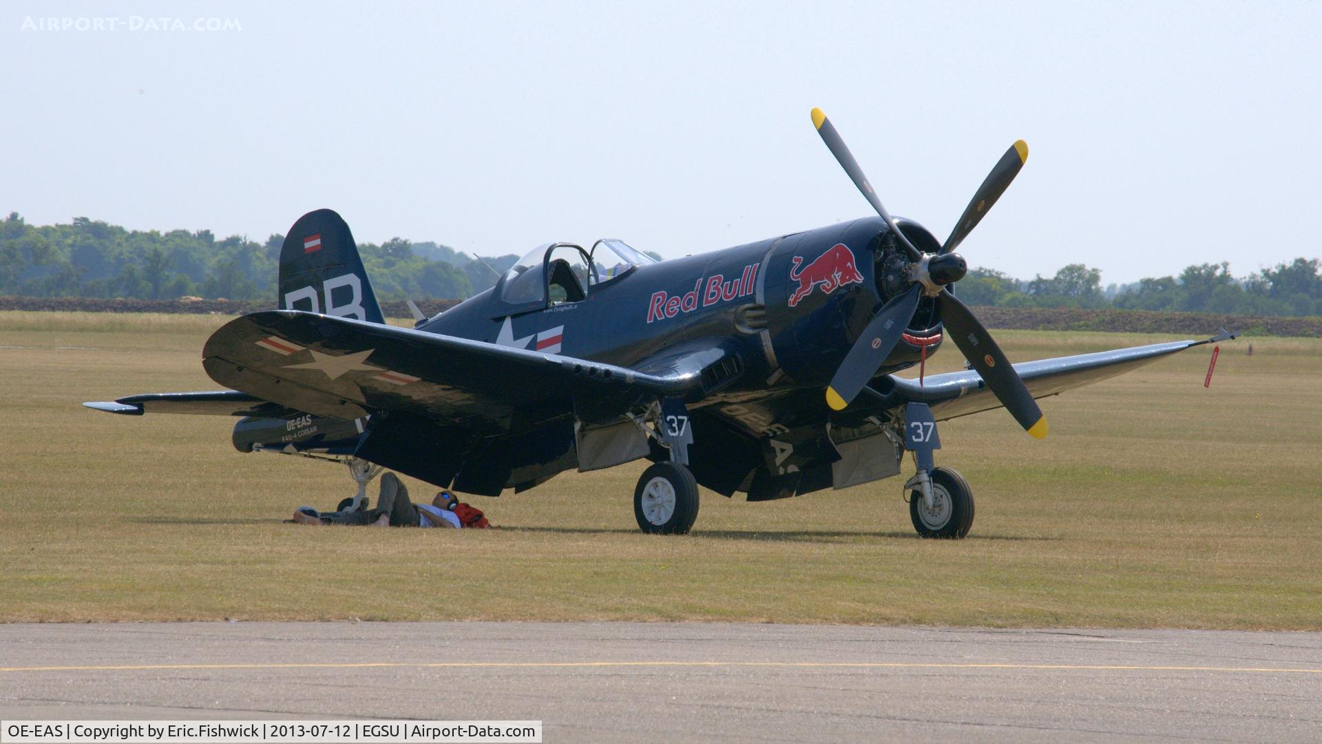 OE-EAS, 1945 Vought F4U-4 Corsair C/N 9149, 2. OE-EAS on the eve of Flying Legends Air Show, Duxford - July 2013.