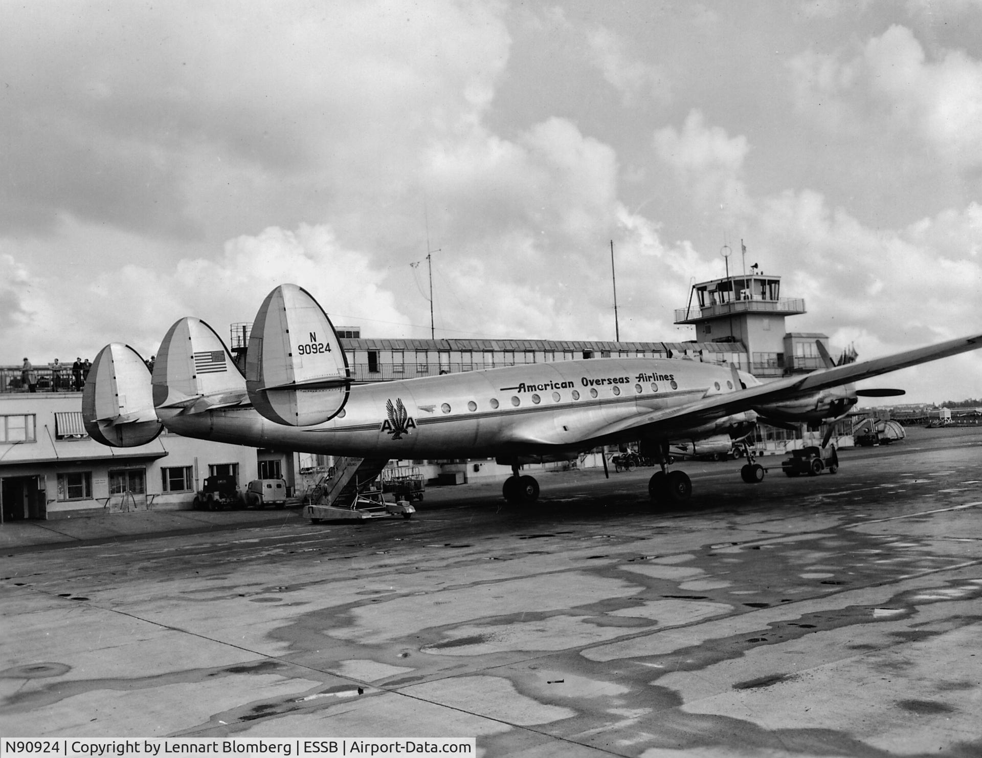 N90924, 1946 Lockheed L-049-46 Constellation C/N 2054, At Bromma Airport, Stockholm, Sweden circa 1948